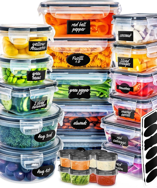 50 Pcs Food Storage Containers | 24 containers & 24 Lids 
